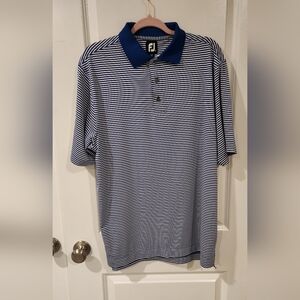 FootJoy Royal Blue Striped Men's Polo Shirt Medium